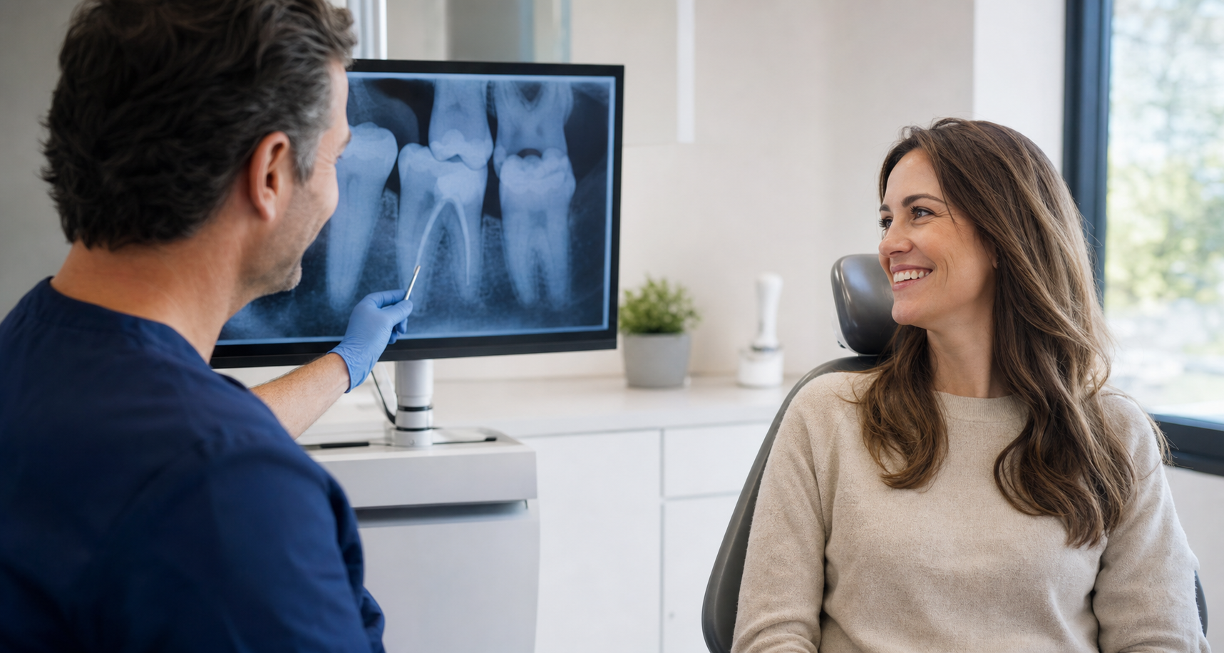 Smiling root canal patient
