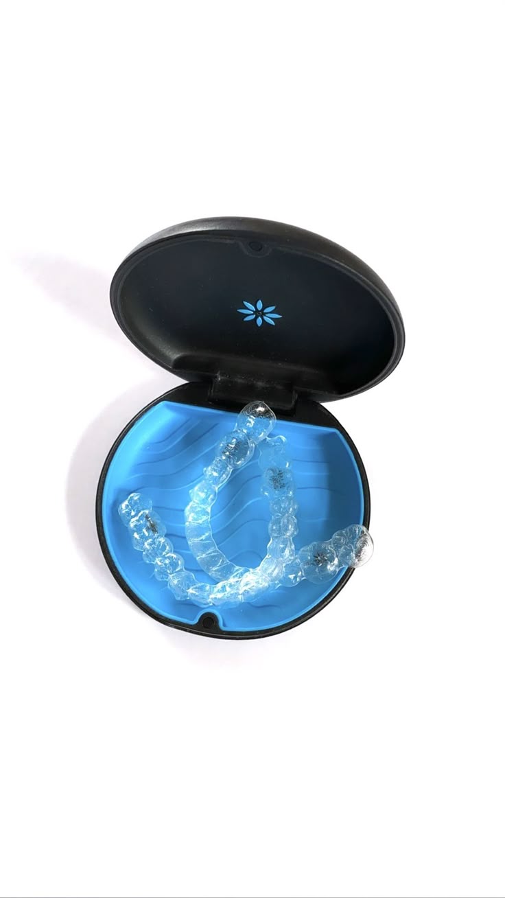 Invisalign clear aligners in their storage case